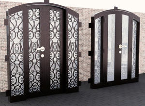 Portes d'entrée en fer forgé sur mesure, design de porte d'entrée sécurisée pour portes principales commerciales, maisons modernes, étanches, garantie 3 ans - Product Image 2