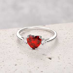 Anillo de Corazón de Amatista Natural, Plata de Ley 925, Estilo Vintage, Certificado IGI, Regalo de Compromiso, Aniversario, Piedra de Nacimiento de Febrero - Product Image 6