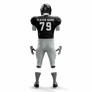 Uniformes de football américain personnalisables, 100% polyester, sublimation, dégradé de couleurs, évacuation de l'humidité, ensembles ajustés pour hommes adultes - Product Image 6