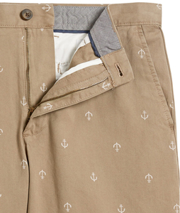 Pantalones Cortos Bermuda para Hombre, Color Caqui, de Algodón Estampado con Anclas, Cintura Media, Estilo Casual, Transpirable, Tejido, con Bolsillos y Cierre de Botones - Product Image 6