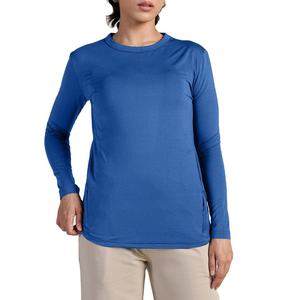Camisetas Elegantes Personalizadas para Mujer, Proveedores de Tops Casuales de Algodón, Fabricantes de Prendas Deportivas de Punto de Secado Rápido, Color Azul - Product Image 1