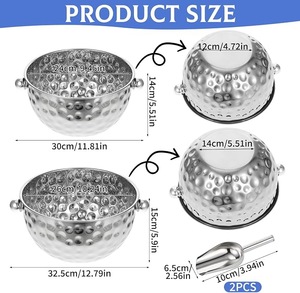 Luxury American Style Double Wall Stainless Steel Ice Bucket Tongs Ice Cooler Container for Wine Cocktails <b>Bar</b> Party Moontstar - Product Image 2