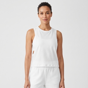 Camiseta sin mangas corta para mujer, transpirable, para gimnasio, yoga, entrenamiento, corte holgado, con aberturas anchas en los brazos, ropa deportiva al por mayor - Product Image 5