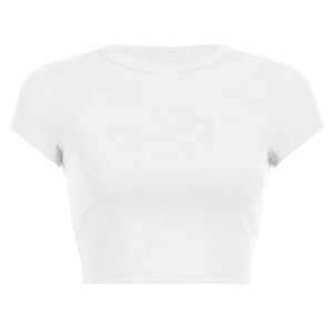 Camiseta Corta de Alta Calidad 100% Algodón con Logotipo Personalizado, Cuello Redondo, Manga Corta, Resistente al Viento, Transpirable y Ecológica para Mujer - Product Image 4