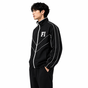Ensemble de survêtement coupe-vent léger en nylon personnalisé pour homme, ensembles de jogging en polyester, vestes et pantalons de jogging réfléchissants à fermeture éclair pour homme - Product Image 6