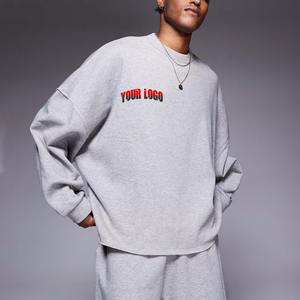 Sweat-shirt épais à épaules tombantes style urbain tendance, avec logo imprimé et brodé, à manches longues, pour homme, idéal pour le sport et l'exercice - Product Image 5