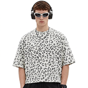 Camiseta de Manga Corta con Estampado Oversize para Hombre, Estilo Urbano, Cuello Redondo, Jersey de Algodón - Product Image 5