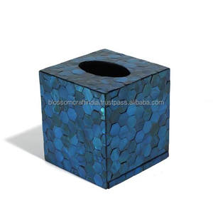 Boîte à mouchoirs en nacre, couvercle décoratif rectangulaire fait main avec incrustation de coquillages pour chambre, salon, salle de bain - Product Image 5