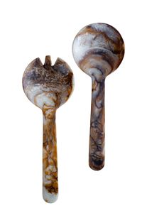 Handcrafted Eco-Friendly Resin Salad Server Black Swirl Design Dishwasher Safe Home Kitchen Accessory for Daily Use Party Events - Product Image 5