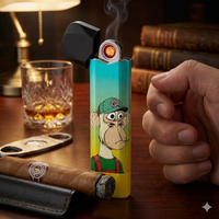Briquet USB Métallique Ultra-Fin 15K Nouveauté, Accessoire Électronique Créatif Rechargeable et Étanche à la Flamme avec Élément Chauffant Dissimulé