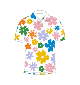 Polo personnalisé à imprimé floral coloré, manches courtes, décontracté, respirant, été, homme, femme, unisexe - Product Image 4
