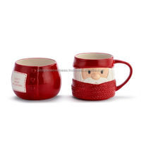 Mug à lait en céramique dolomite écologique avec poignée 3D Père Noël mignon, de bonne qualité, vente en gros, tasses à café personnalisables