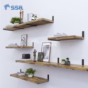 Estantes Flotantes Modernos de Madera Maciza de Hevea con Conexión de Dedos para Decoración del Hogar - Estante de Almacenamiento Decorativo Duradero de Madera de Caucho - Product Image 4