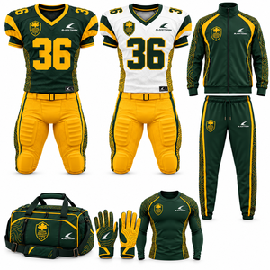 Conjunto de Uniforme de Fútbol Americano Personalizado, Jersey Sublimado, Pantalones, Traje Deportivo, Guantes, Bolsa, Ropa Deportiva para Hombre - Product Image 1
