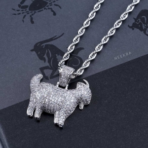 Pendentif GOAT Premium Iced Out – Pierres Moissanite serties à la main, Bijoux Hip Hop en Argent 925, Pendentif Moissanite artisanal - Product Image 2