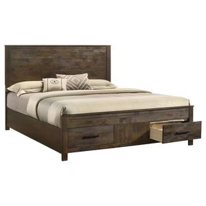 Lit en bois Greely Rustic Golden Brown Eastern King avec rangement - Product Image 4