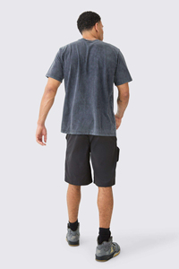 T-shirt personnalisé pour homme, effet délavé, 100% coton, taille oversize, imprimé graphique, logo vintage, fabriqué au Pakistan - Product Image 2