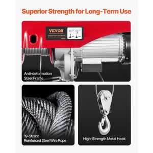 Sollevatore per Soffitta Wireless da 2200 Libbre, 1600W 110V, con Telecomando Elettrico, Altezza di Sollevamento 40 Piedi, Cavo Singolo - Categoria Prodotto Pura - Product Image 5