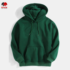 Sweat-shirts à capuche unis pour hommes, style pull-over, avec logo personnalisé sur le devant, en molleton 100% coton respirant, design ODM hiver, avec poche. - Product Image 1