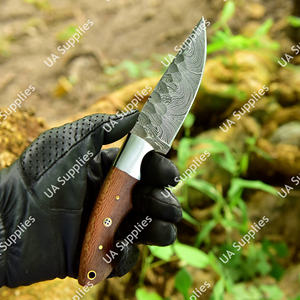 Couteau de chasse à lame fixe en acier Damas fait main sur mesure, vente en gros OEM ODM, couteau de bushcraft, camping, pêche, EDC, avec étui en cuir - Product Image 3