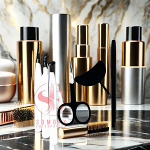 Juego de pinzas para extensión de pestañas de acero inoxidable disponibles, punta de fibra negra sobre base blanca, pinzas para pestañas Premium - Product Image 2