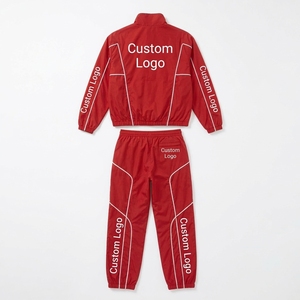 Ensemble de survêtement décontracté pour homme avec logo personnalisé, veste coupe-vent d'été à demi-zip et pantalon de jogging, tenue de sport deux pièces - Product Image 3