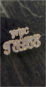 Joyería Hip Hop para Raperos, Colgante de Plata de Ley 925 con Moissanita, Oro Rosa de Dos Tonos, Cierre de Corazón, Letra de Nombre Personalizada, Unisex - Product Image 2