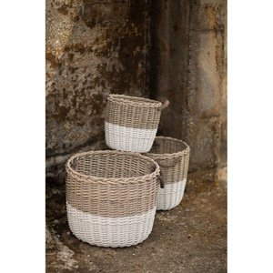 Set of 3 <b>Wicker</b> Decorative <b>Baskets</b> Home Decor Organizing Woven Rattan Storage Chic <b>Basket</b> Collection - Product Image 2