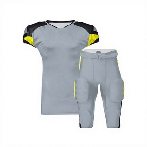Custom Gray Football Jersey Set V Neck Short Sleeve Quick Dry Polyester <b>Summer</b> Sports Uniform With Custom Number - Product Image 2