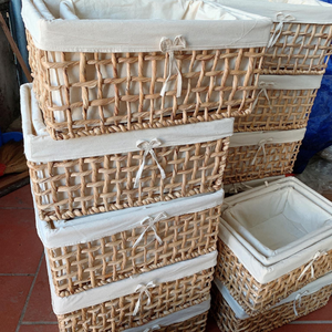 Meilleure vente de paniers de rangement en osier jacinthe d'eau avec poignée rangement de cuisine élégant pour l'organisation de la maison directement au Vietnam - Product Image 4