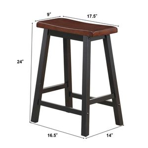 Juego de 2 Taburetes Ajustables de Madera sin Respaldo de 24 Pulgadas para Cocina y Bar - Product Image 4