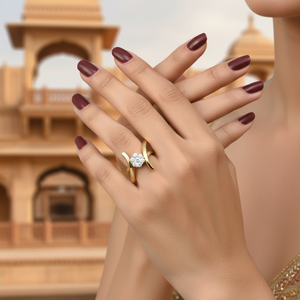 Anillo de Oro Amarillo de 10K con Halo de Diamantes Cultivados en Laboratorio, Joyería de Compromiso y Boda para Mujer - Regalo de Aniversario - Product Image 5