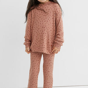Ensemble de survêtement thermique en polaire pour filles, sweat à capuche et pantalon de jogging fuselé, vêtements de sport décontractés pour filles par temps froid - Product Image 2
