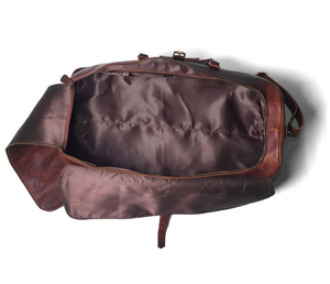 Street Fashion Lightweight Genuine Leather Weekender <b>Duffel</b> <b>Bag</b> Zipper Closure Foldable Portable Travel Durable - Product Image 4