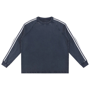 Sweat-shirt uni à col rond pour homme, coupe classique, en molleton 100% coton, délavé à l'acide, écologique, pour l'hiver, prix de gros, best-seller - Product Image 4