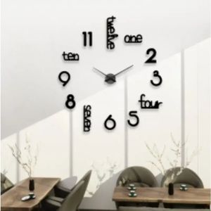 Horloge murale géante sans cadre, moderne, pour la décoration de la maison, salon - Product Image 2