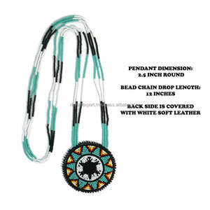 Collar de patrón geométrico romántico Unisex hecho a mano, semilla de cristal chapada en oro con cuentas como regalo de prettern nativo - Product Image 2