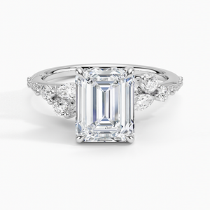 Bague BOJ 0152 en argent 925, taille émeraude, sertie de diamants solitaires à griffes, 2 carats, couleur D, VVS1, moissanite certifiée GRA - Product Image 1