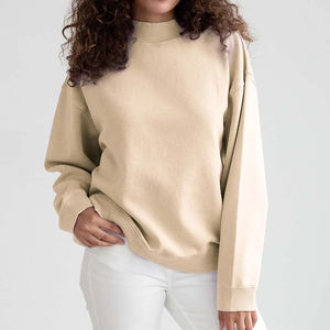 Sudaderas de Cuello Alto para Mujer, 100% Algodón, Fabricación en Fábrica OEM, Mangas Largas, Puños y Dobladillos Cosidos, Diseños Impresos Personalizados - Product Image 3