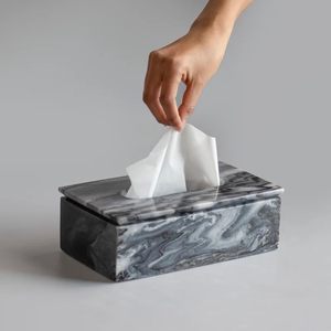 Portapañuelos de Mármol Decorativo, Cubierta de Papel Higiénico de Piedra Natural para Encimera, Mesa de Comedor, Baño, Oficina, Escritorio - Product Image 5