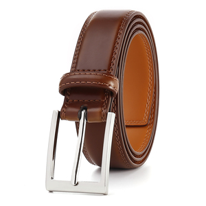 Ceinture décontractée personnalisable en cuir de vache véritable avec boucle à ardillon carrée en acier, motif écossais, robuste, légère et écologique - Product Image 6