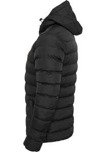 Men's Hooded Puffer Jacket Solid Color Windproof Zip-Up Winter <b>Coat</b> Casual Outerwear Polyester Filled Slim Fit <b>Heated</b> - Product Image 2