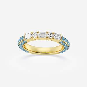 Diamond Eternity Band Ring Baguette Cut Pave Setting Women's Classic Fine Jewelry - Product Image 5