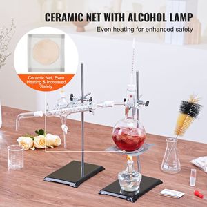 Kit di Distillazione per Oli Essenziali 500ml, Evaporatore Rotante da Laboratorio 3.3 Boro, Vetreria da Laboratorio, Lampada ad Alcool Inclusa - Product Image 5