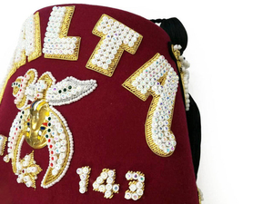 Sombrero Fez Masónico Shriners, Color Granate con Pedrería Blanca Brillante, Fieltro/Terciopelo, Duradero, Bajo MOQ, Servicio OEM - Product Image 2