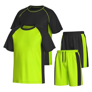 Conjunto Deportivo para Hombre, Camiseta y Pantalones Cortos con Bloques de Color, Cuello Redondo, Secado Rápido, Poliéster y Elastano, Ropa de Verano - Product Image 4