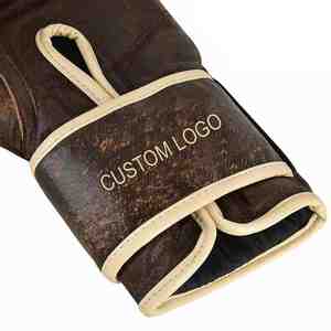 Nouveaux gants de sparring personnalisés de haute qualité, respirants, en cuir et polyester, avec fermeture à lacets, pour les combattants professionnels de MMA et de boxe. - Product Image 5