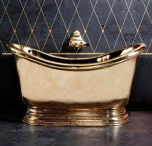 Baignoire antique bleu marine en bronze gravé, ornée de motifs floraux complexes, disponible à prix de gros. - Product Image 2