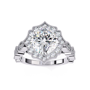 Bague de fiançailles en diamant de laboratoire taille émeraude 2,50 carats, en vermeil or 18 carats, avec pavé et pont, pour femme, luxe - Product Image 1