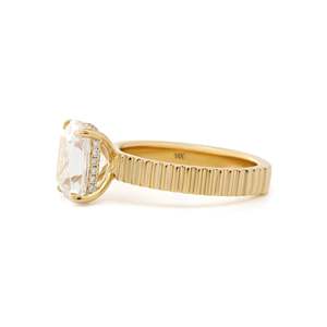<b>Cushion</b> <b>Old</b> Mine Cut Lab Diamond Ring Designed for Women Gold 3.5 Carats IGI Certified Lab Diamond Ring for Engagement - Product Image 4